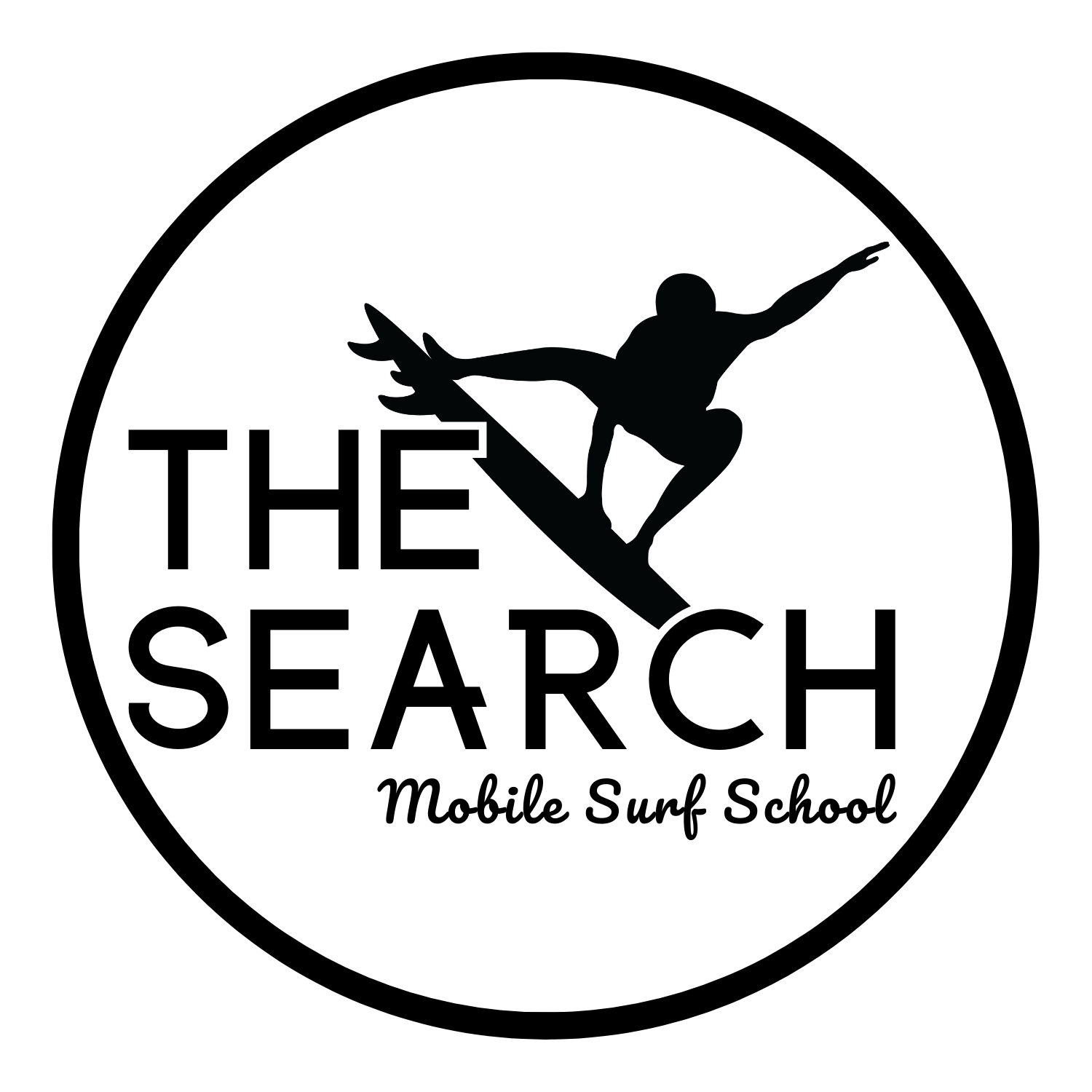 THE SEARCH MOBILE SURF SCHOOL logo